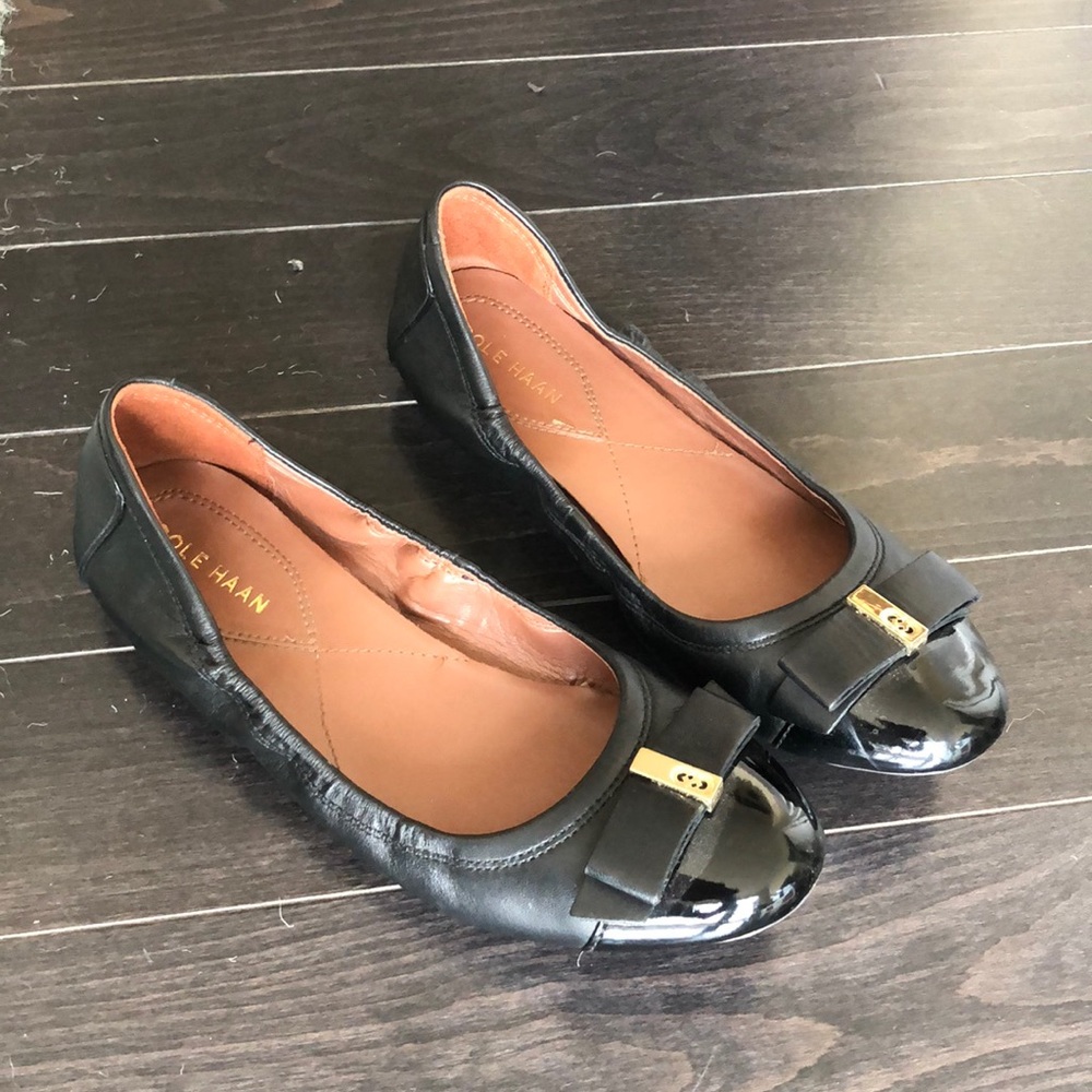 Cole Haan Tali Bow Ballet Flat Black size 6
